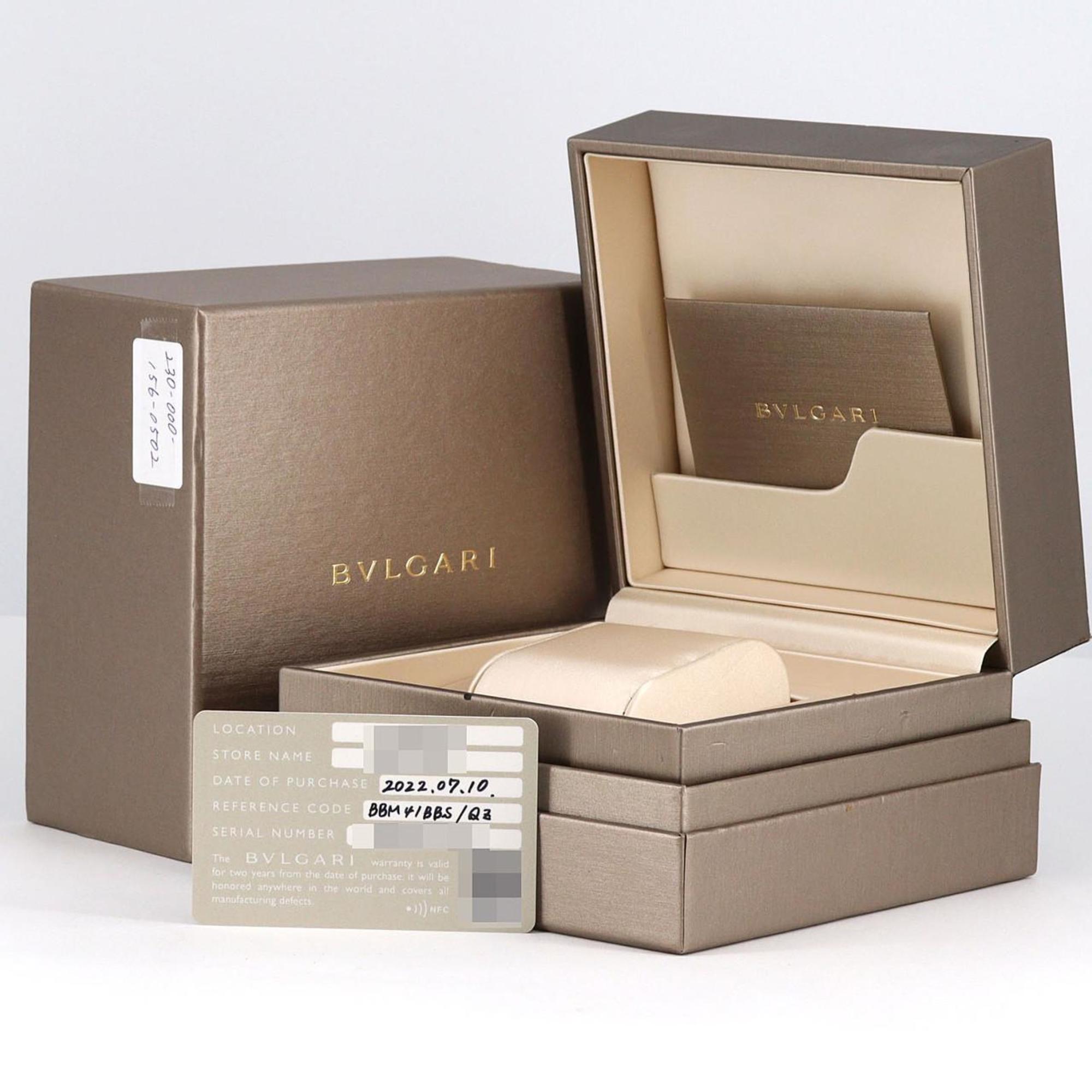 Bvlgari DLC BB41S 103540 Stainless Steel Automatic Watch — Very Good