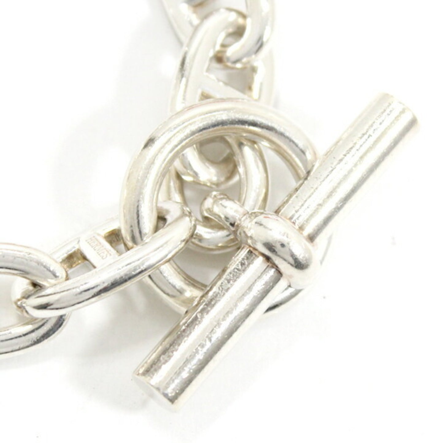 Hermès Chaine d'Ancre TGM Chain Bracelet, 12 Links, Silver 925, SV925, HERMES Silver, Men's/Women's, T5795