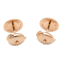 Hermes Ex-Libris TPM Earrings, 18KPG (Pink Gold), Women's Jewelry, Gold Tone — Like New