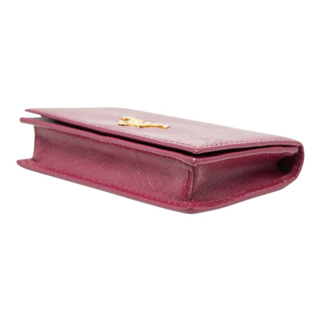 Prada wallet/coin case/pass case in purple Saffiano leather for women