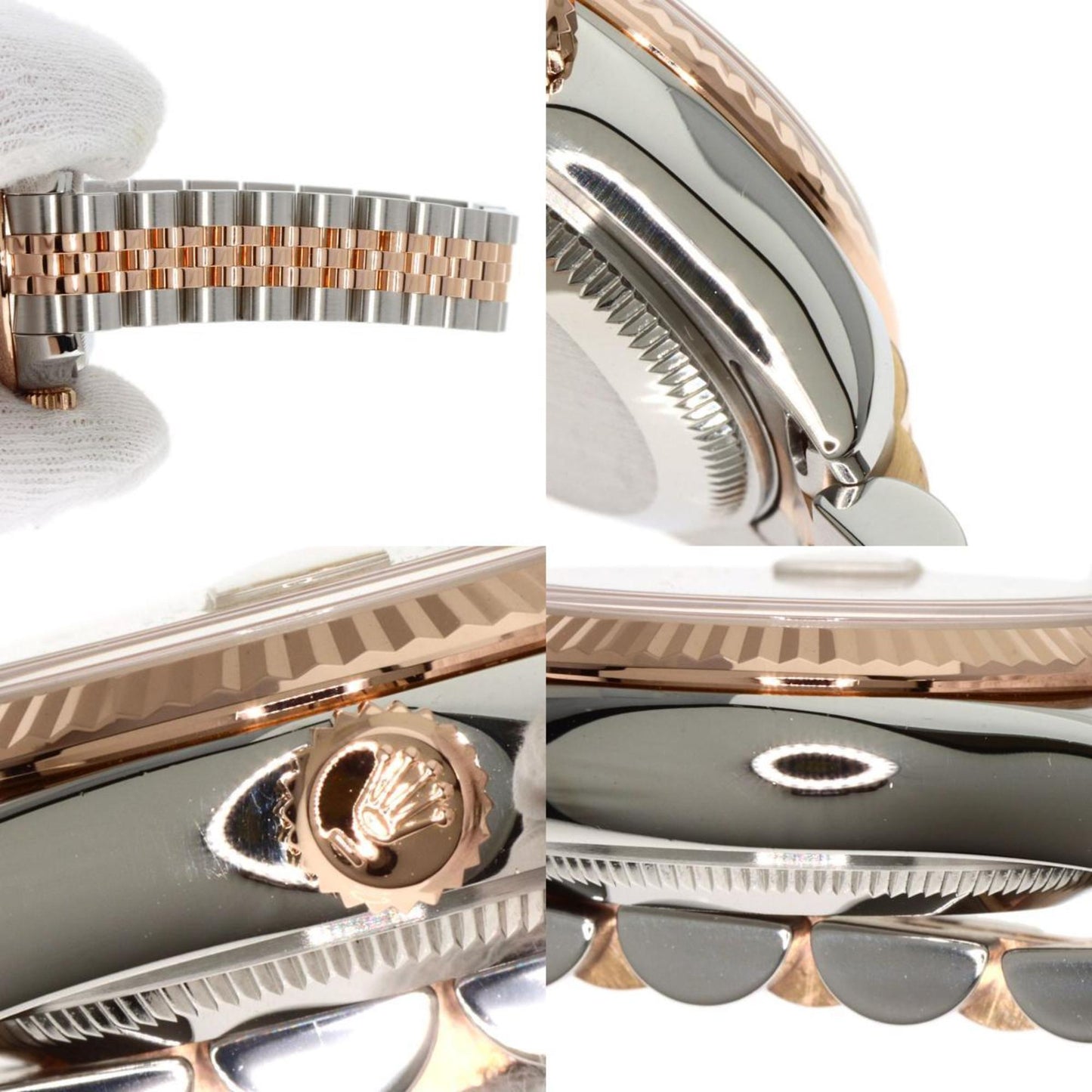 Rolex 179171G Datejust 10P Diamond Watch Stainless Steel SSxK18PG Everose Gold Ladies