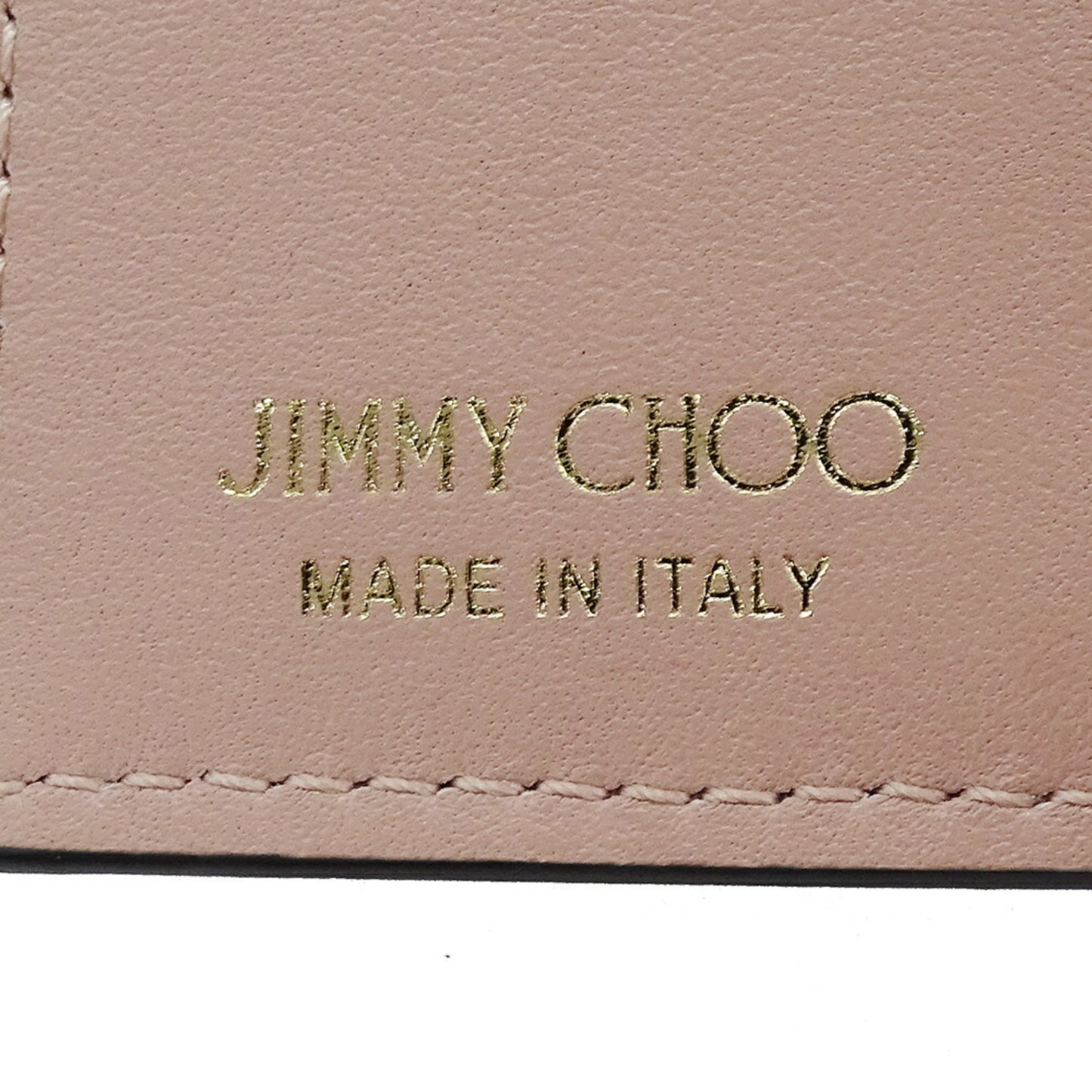 Jimmy Choo Women's Bifold Wallet in Calfskin Leather with Star Studs, Pink, Compact Design