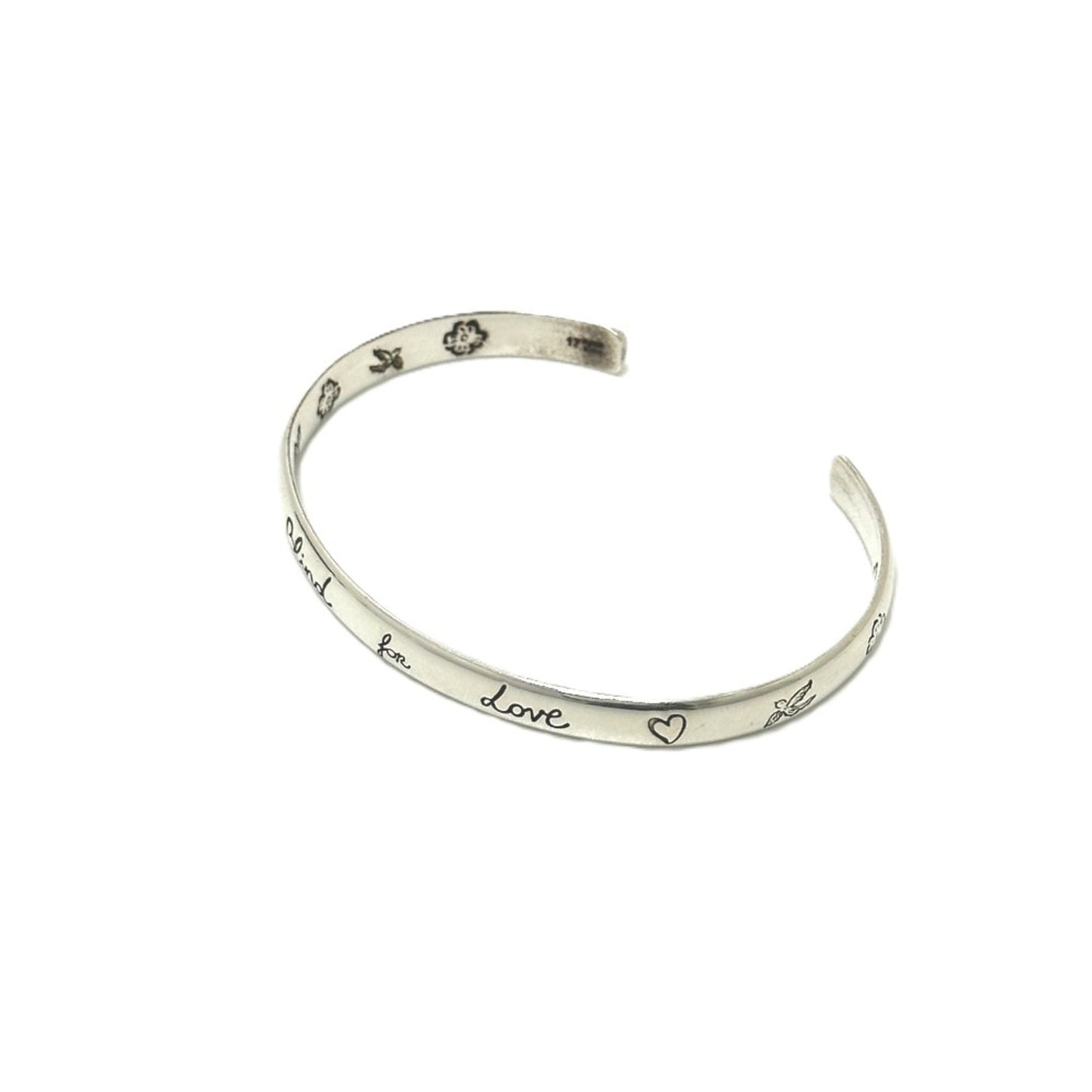 GUCCI 454287 Blind for Love Bangle SV925 Women's Silver