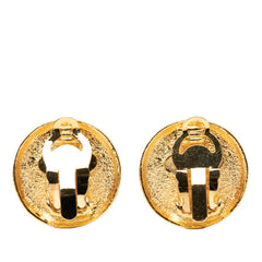 CHANEL Coco Mark Earrings, Gold Plated, Women's — Like New