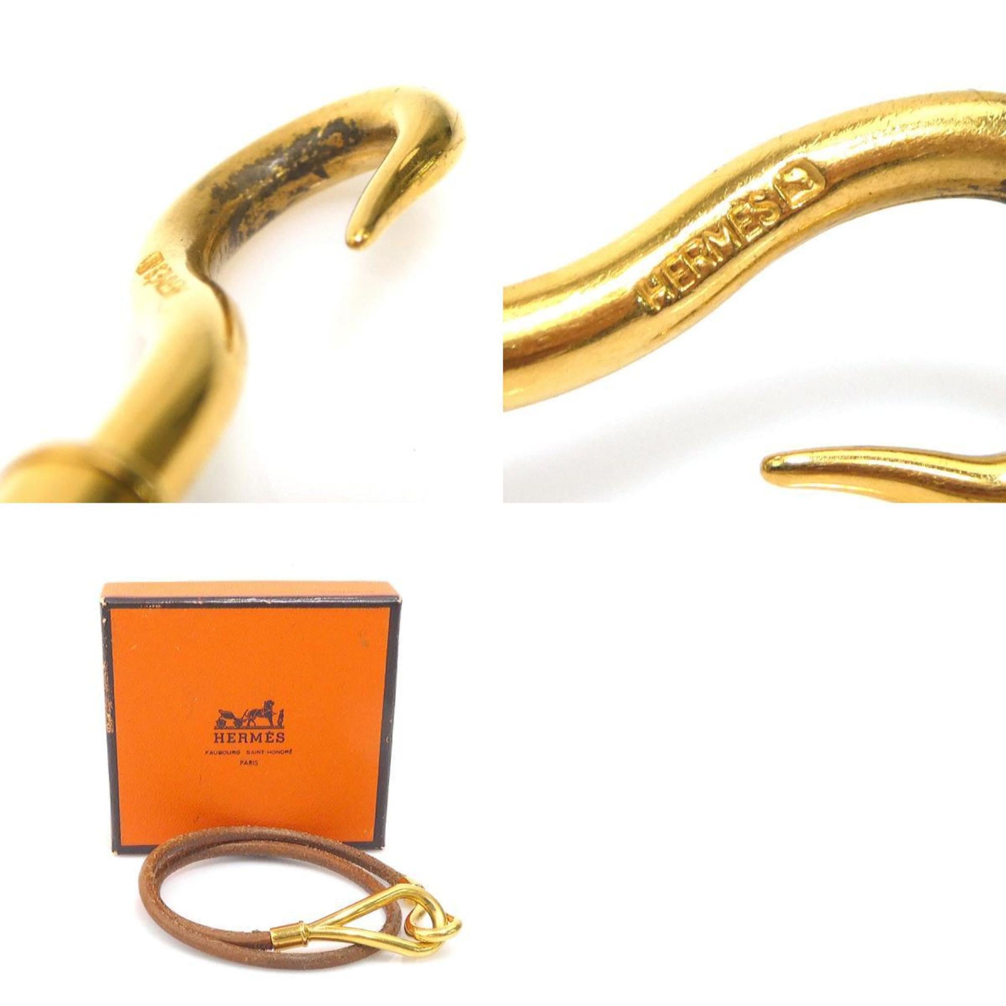 Hermes Hermès Jumbo Leather/Metal Bracelet Choker Necklace in Brown/Gold, Women's, e61269a