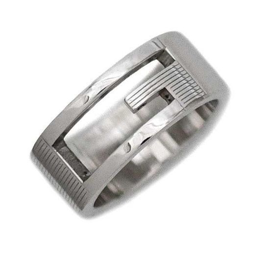 Gucci Ring Silver No. 9.5 Ag 925 GUCCI G Cut Women's