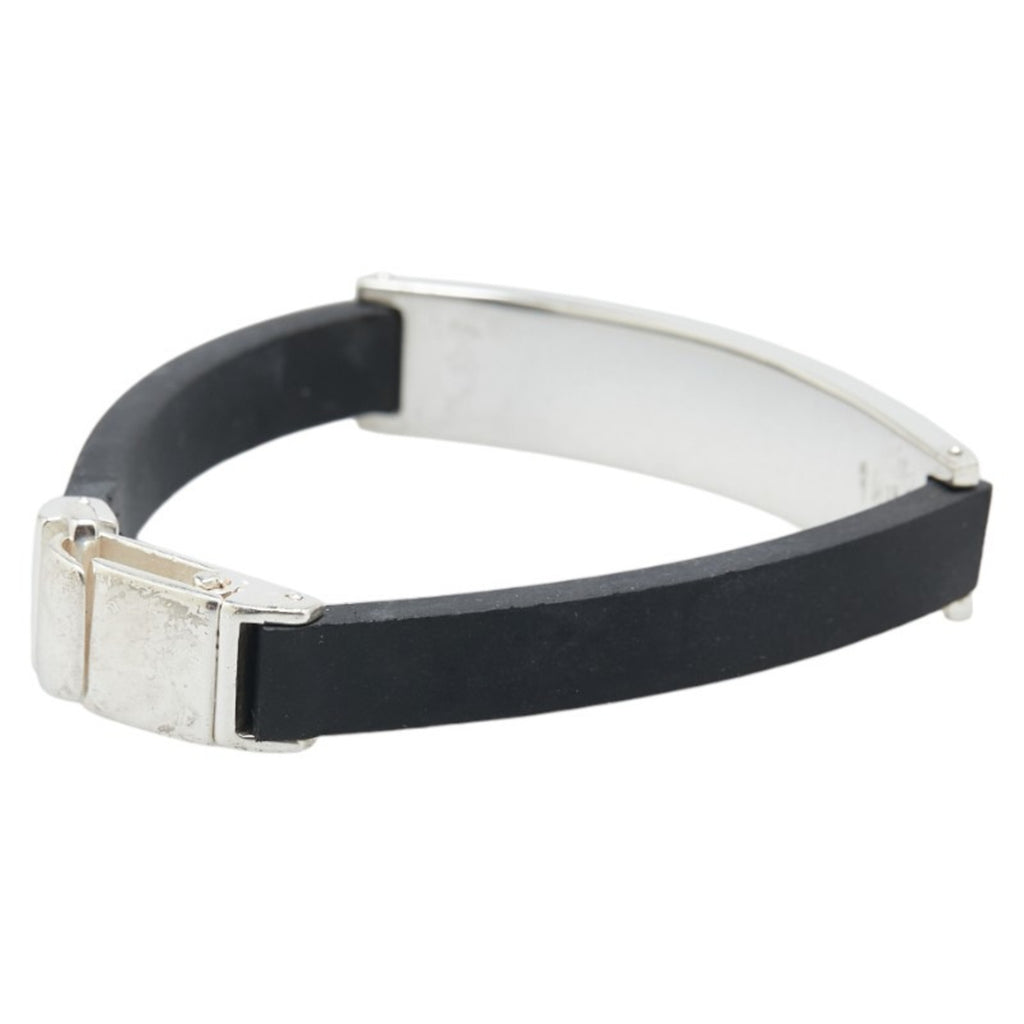 Gucci ID Bracelet in Silver and Black SV925 Rubber for Women