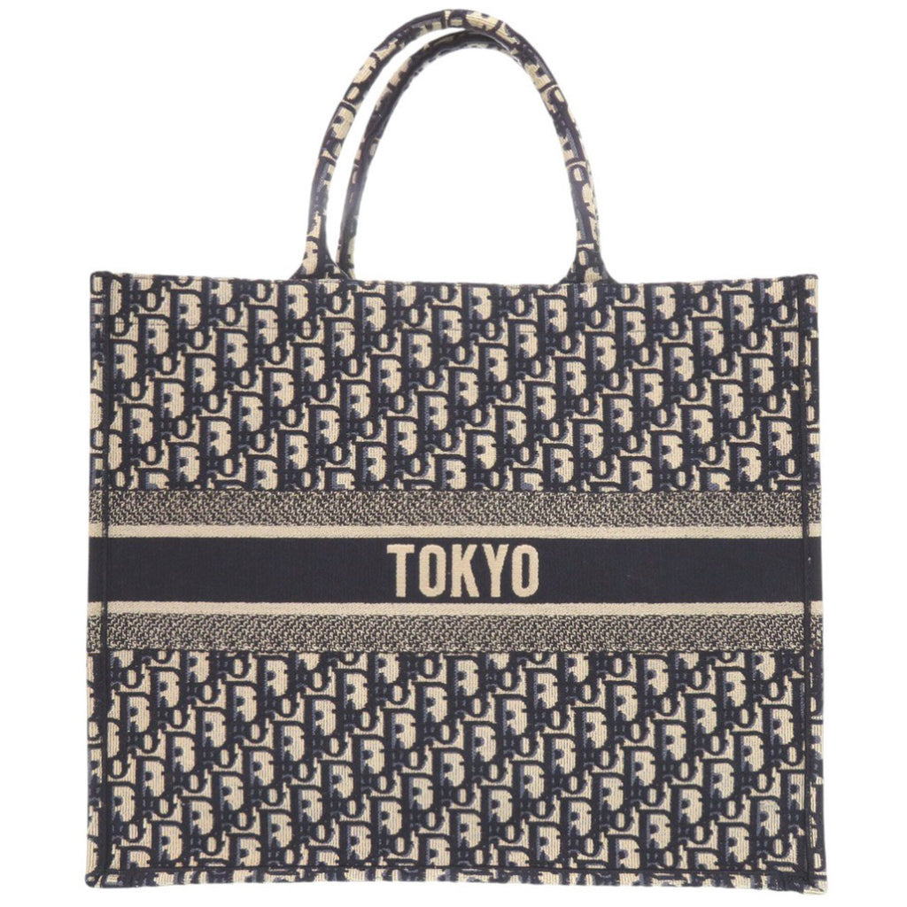 Christian Dior Book Tote Large Oblique M1286ZRITX Canvas Navy Bag 0095