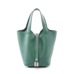 Hermes Hermès Picotin Lock PM handbag in Taurillon Clemence leather, green for women — New - Store Return