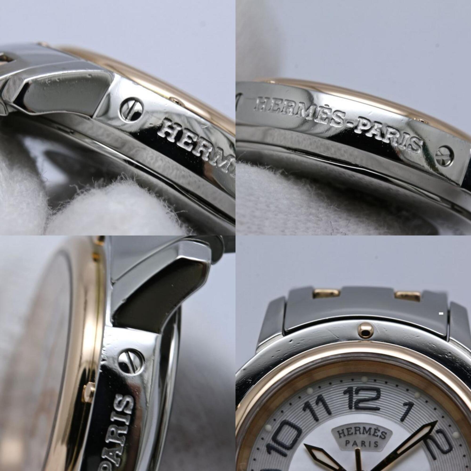 HERMES Clipper Classic Nacre CP1.221.212 4970 Women's Watch SSxPGP (Plated) 40520 — Good