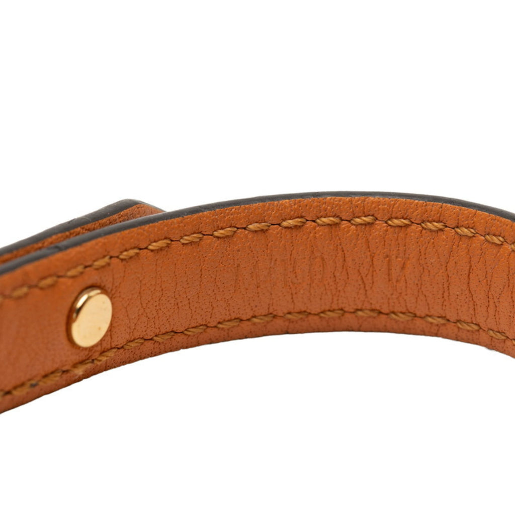 Louis Vuitton Monogram Logomania Bracelet M4150F Brown Leather Women's LOUIS VUITTON