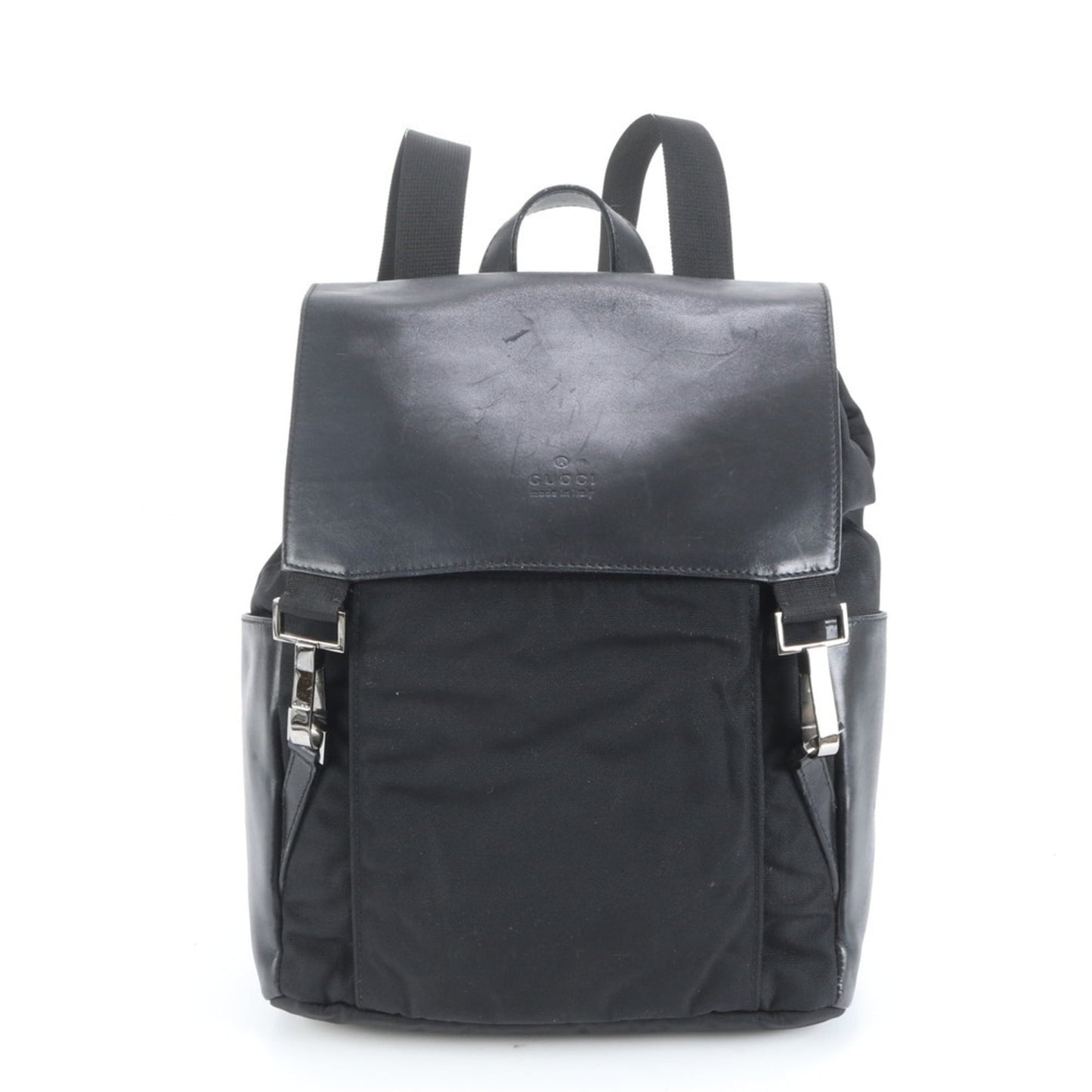 Gucci 003 0238 Leather and Nylon Backpack, Black, Women's