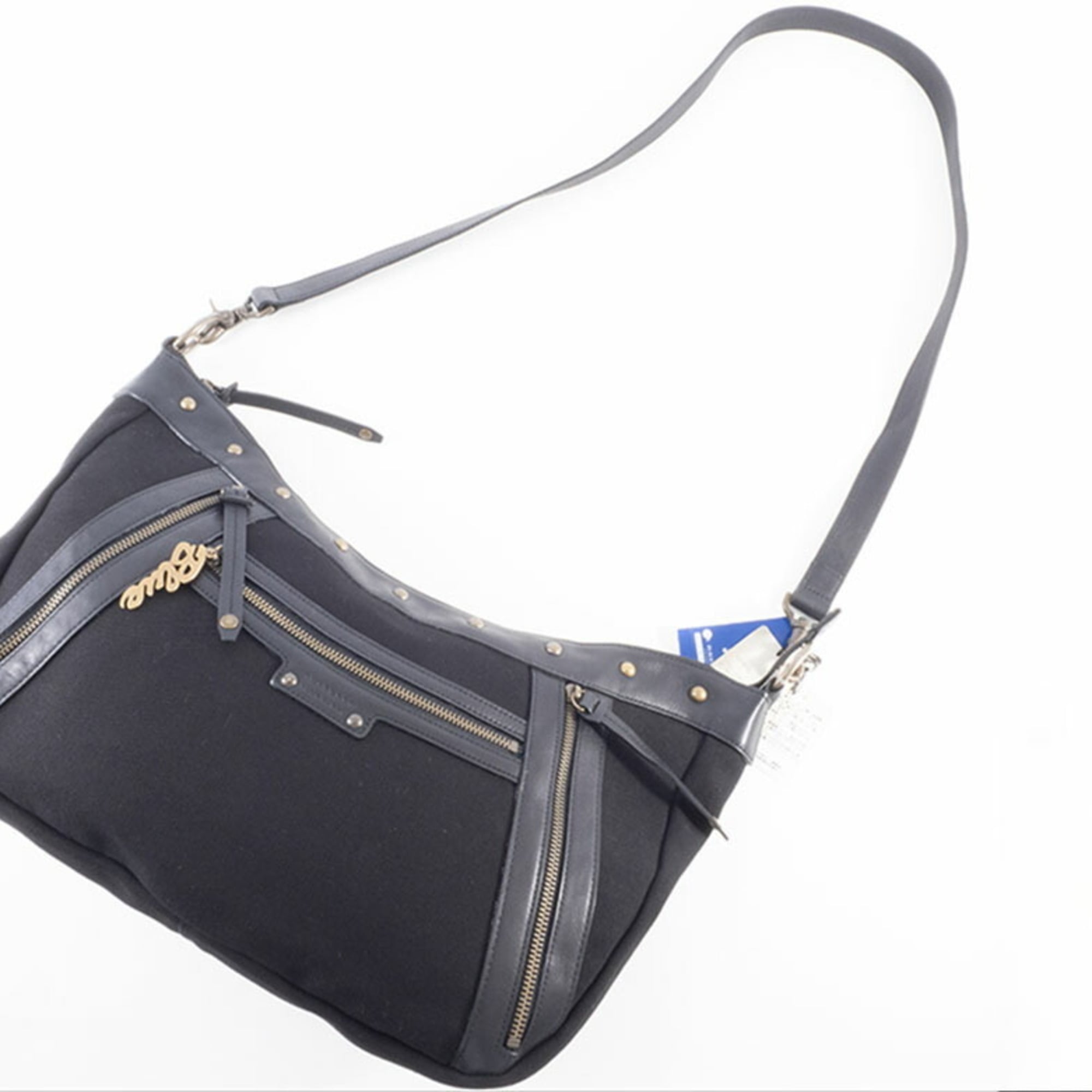 Burberry Canvas Shoulder Bag Leather Black Women's Blue Label Crossbody BURBERRY — Like New