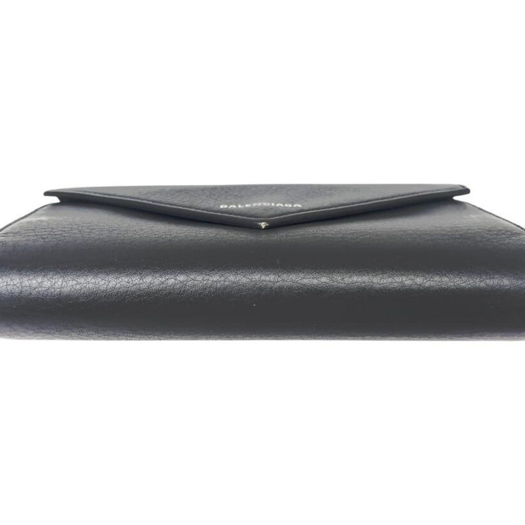 BALENCIAGA Paper Manny Leather Black 371661 Large Wallet Long Men's Women's