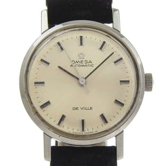 Omega De Ville 565.005 Women's Watch - Stainless Steel x Leather Strap, Silver, Automatic Movement, Analog, Silver Dial — Good