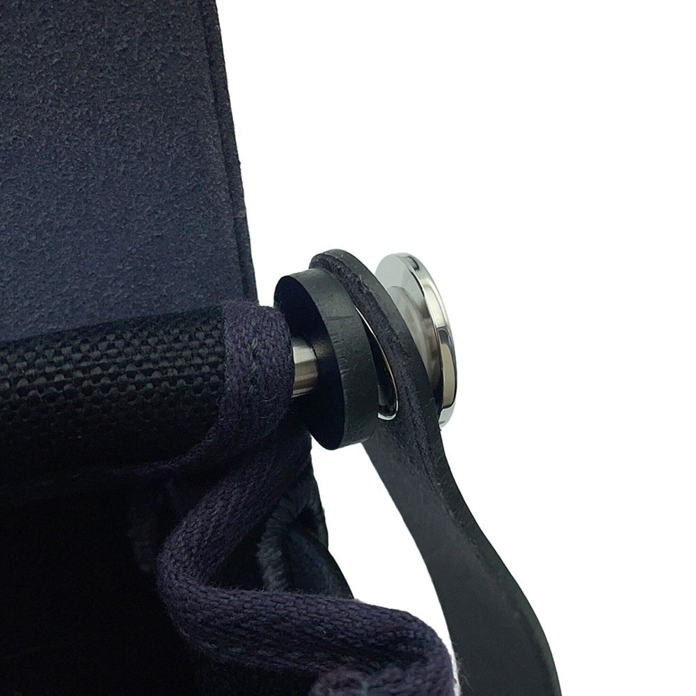 Hermes Shoulder Bag Herbag Zip Mini Black Blue Indigo Toile Military Vache Hunter K Stamp Handbag HERMES — Like New