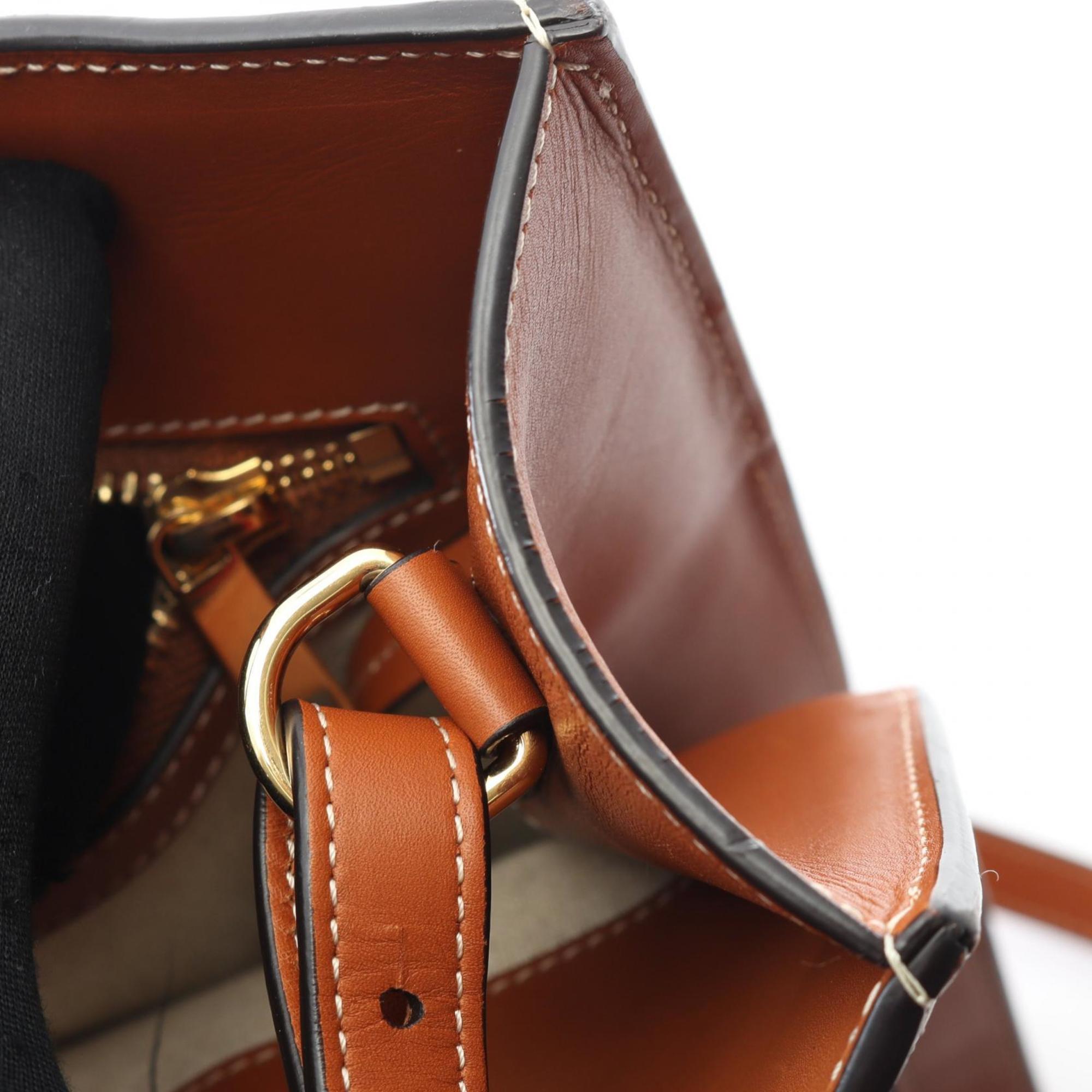 Celine Small Vertical Cabas Maillon Triomphe Tote Bag, Canvas and Leather, Women's, Navy Brown