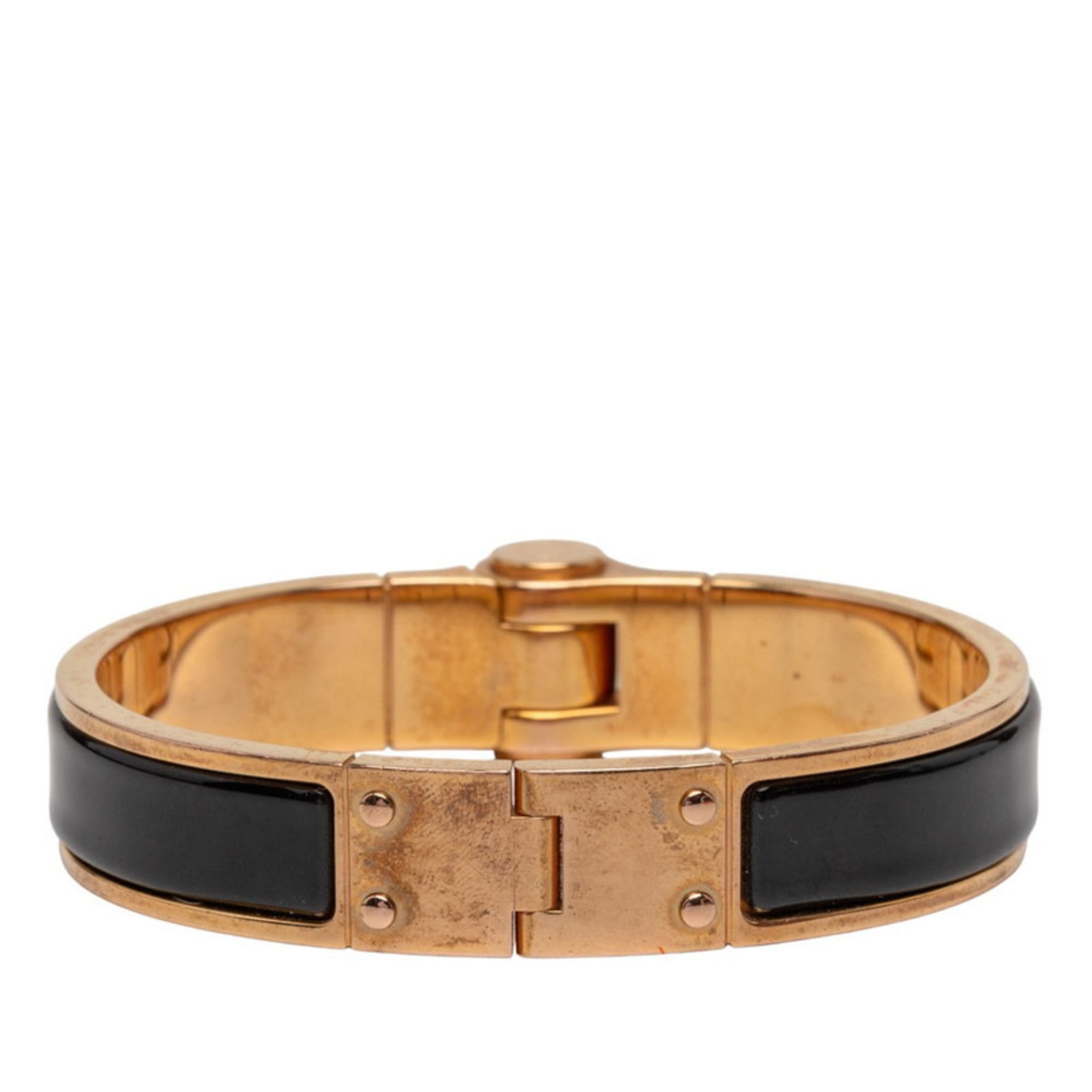 Hermès Charnière PM Bangle, Gold and Black Plated, Women's, HERMES