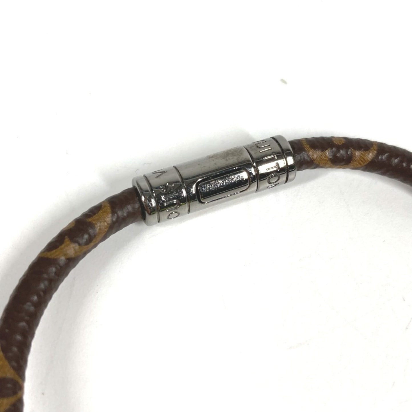 LOUIS VUITTON MP286E Monogram Canvas Hang It Mascot Bangle Bracelet for Men, Brown