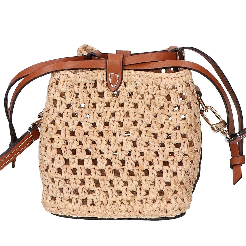 LOUIS VUITTON M83521 Raffia Noé Purse 2-Way Drawstring Shoulder Bag, Natural x Tan, Gold Hardware, Women's — Like New