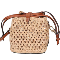 LOUIS VUITTON M83521 Raffia Noé Purse 2-Way Drawstring Shoulder Bag, Natural x Tan, Gold Hardware, Women's — Like New