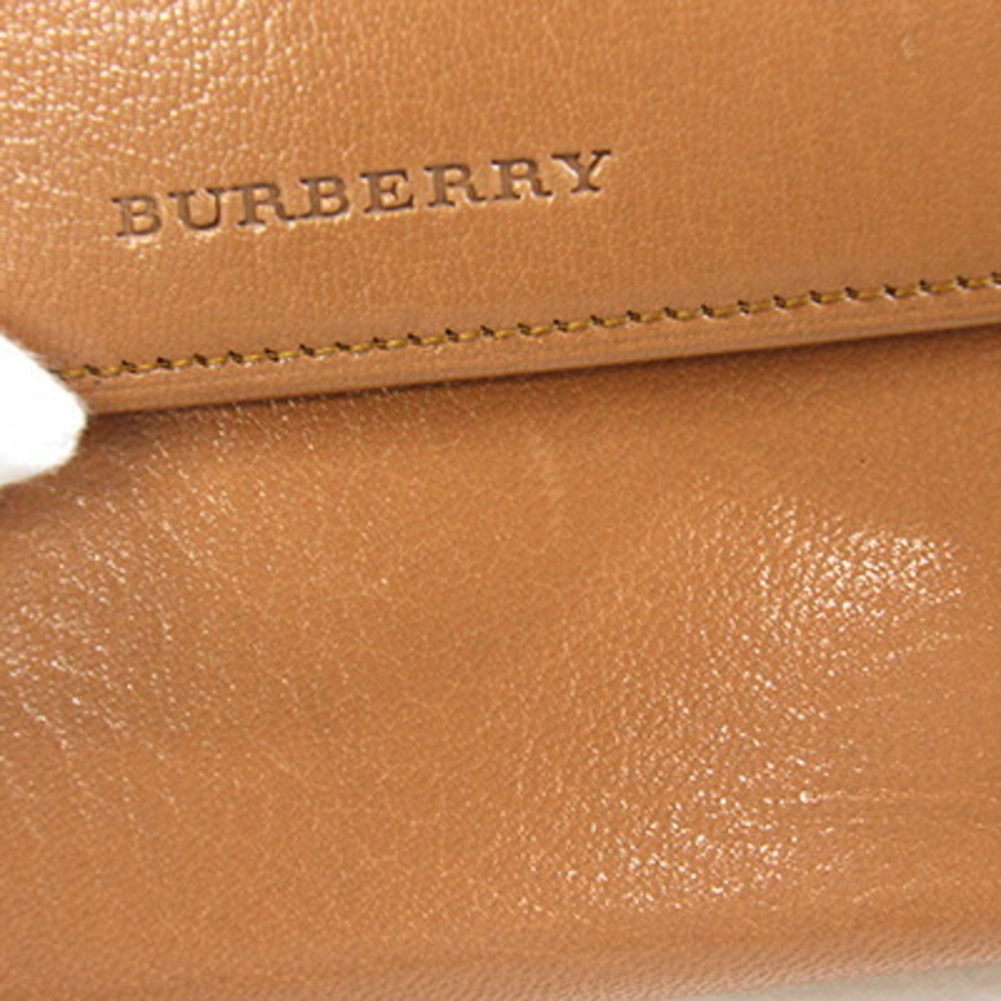 Burberry Double Wallet, Dark Beige Leather Compact Double-Sided Women's, BURBERRY