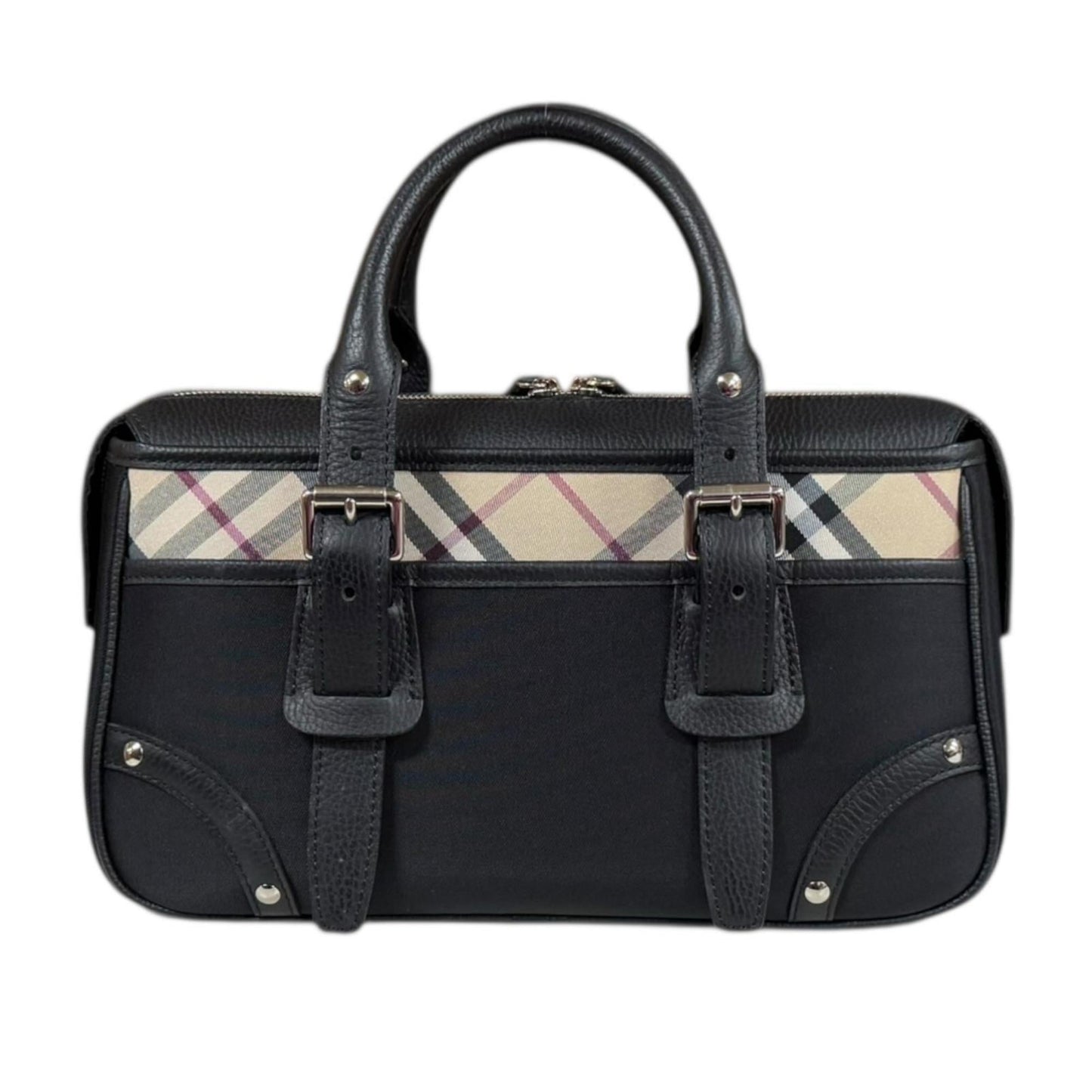 Burberry Nova Check Handbag Canvas Black Women's BURBERRY