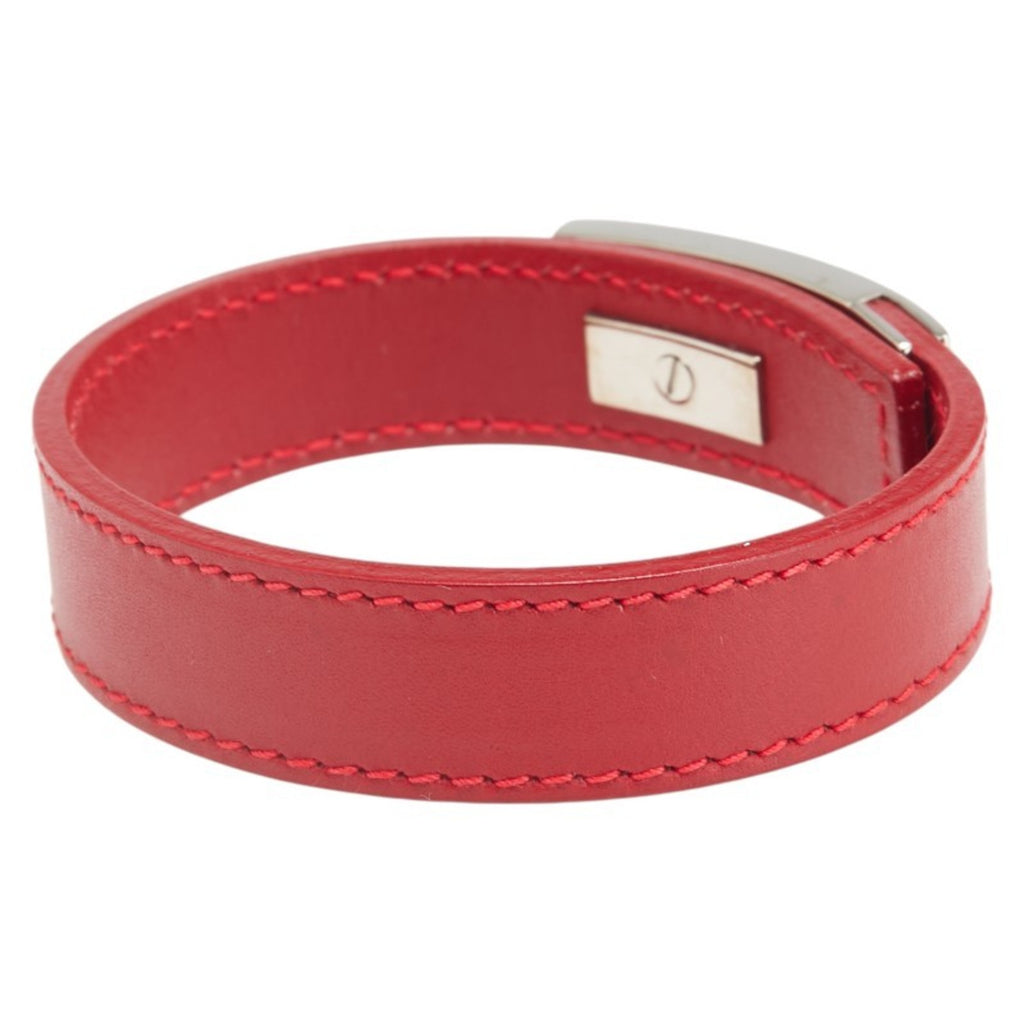 Salvatore Ferragamo Gancini Bracelet in Red, Silver, Leather and Metal for Women