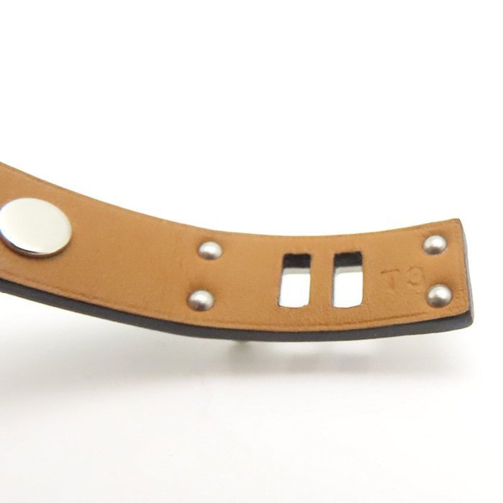 HERMES Mini Dog Square Crew Bracelet in Leather and Brass, Women's, 294928