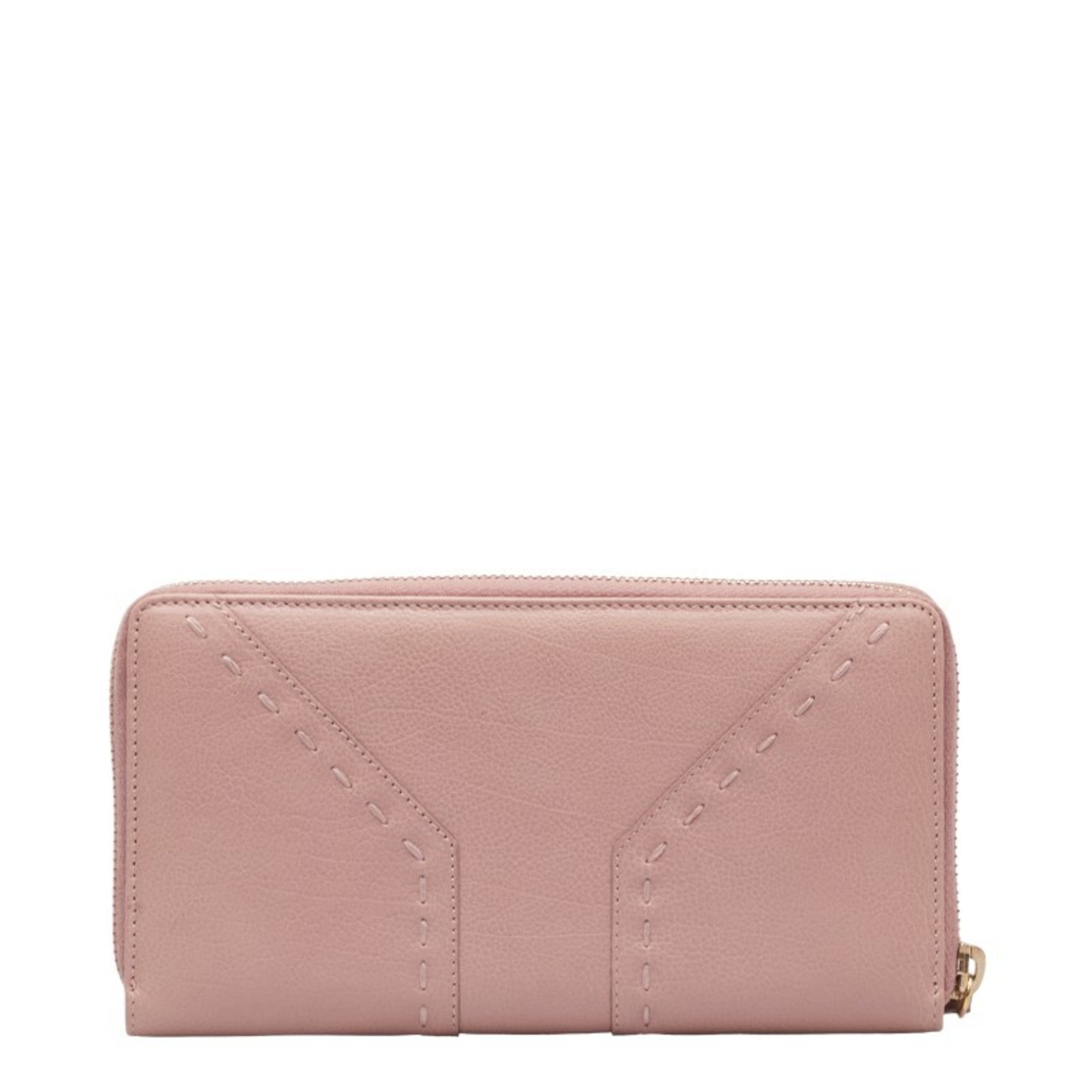 Saint Laurent Muse Round Long Wallet 164570 Pink Leather Women's SAINT LAURENT