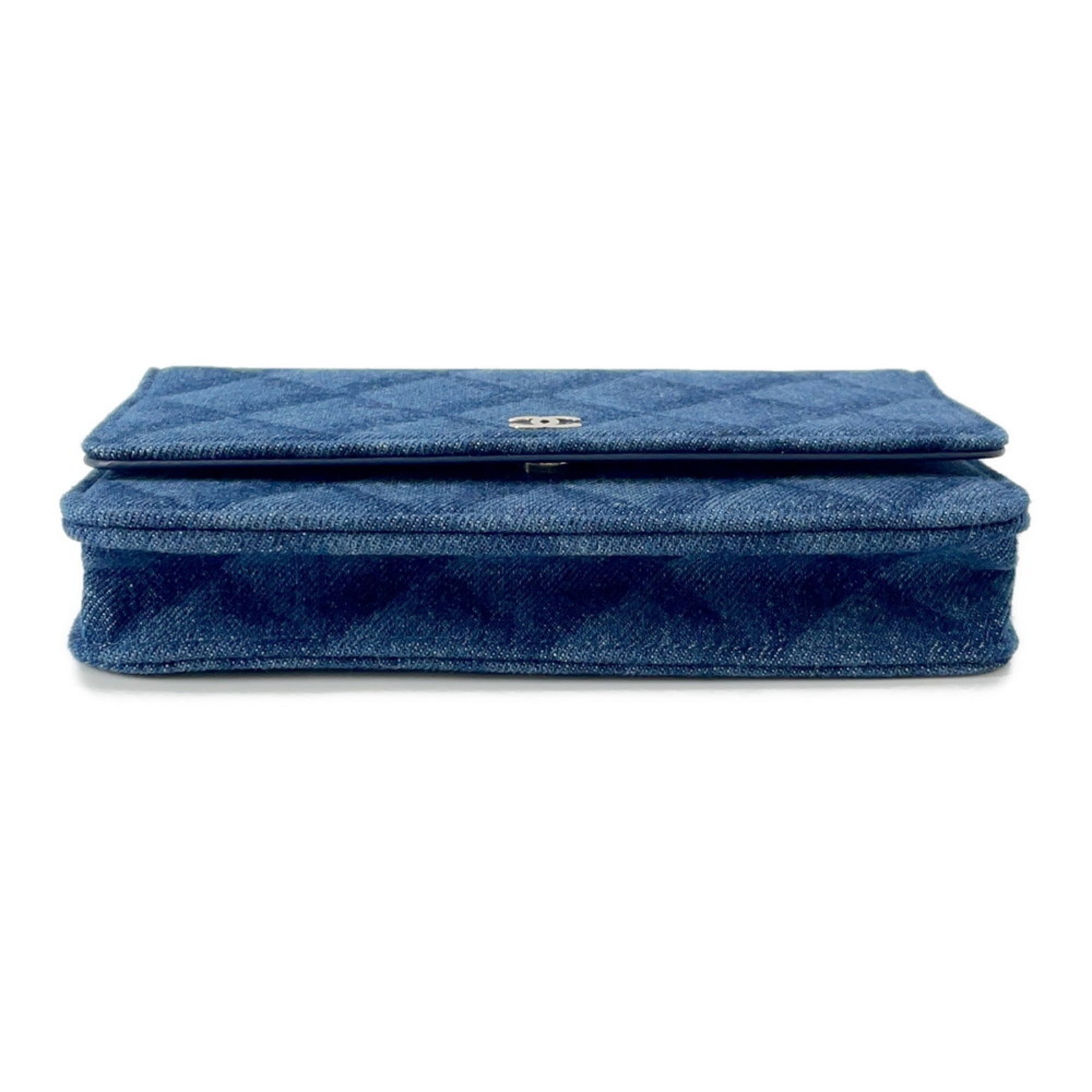 Chanel Chain Wallet Matelasse Coco Mark Denim/Leather AP0250 CHANEL