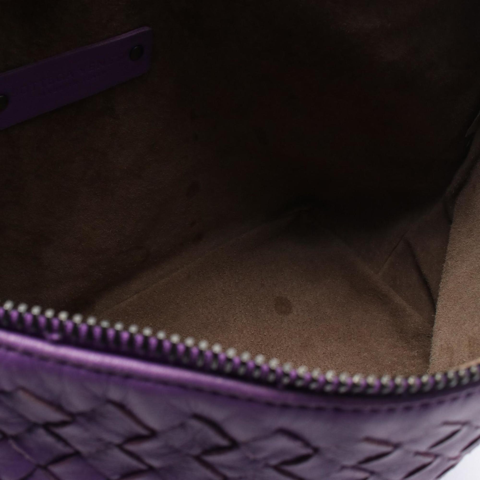 Bottega Veneta Intrecciato Leather Handbag, Women's, Purple