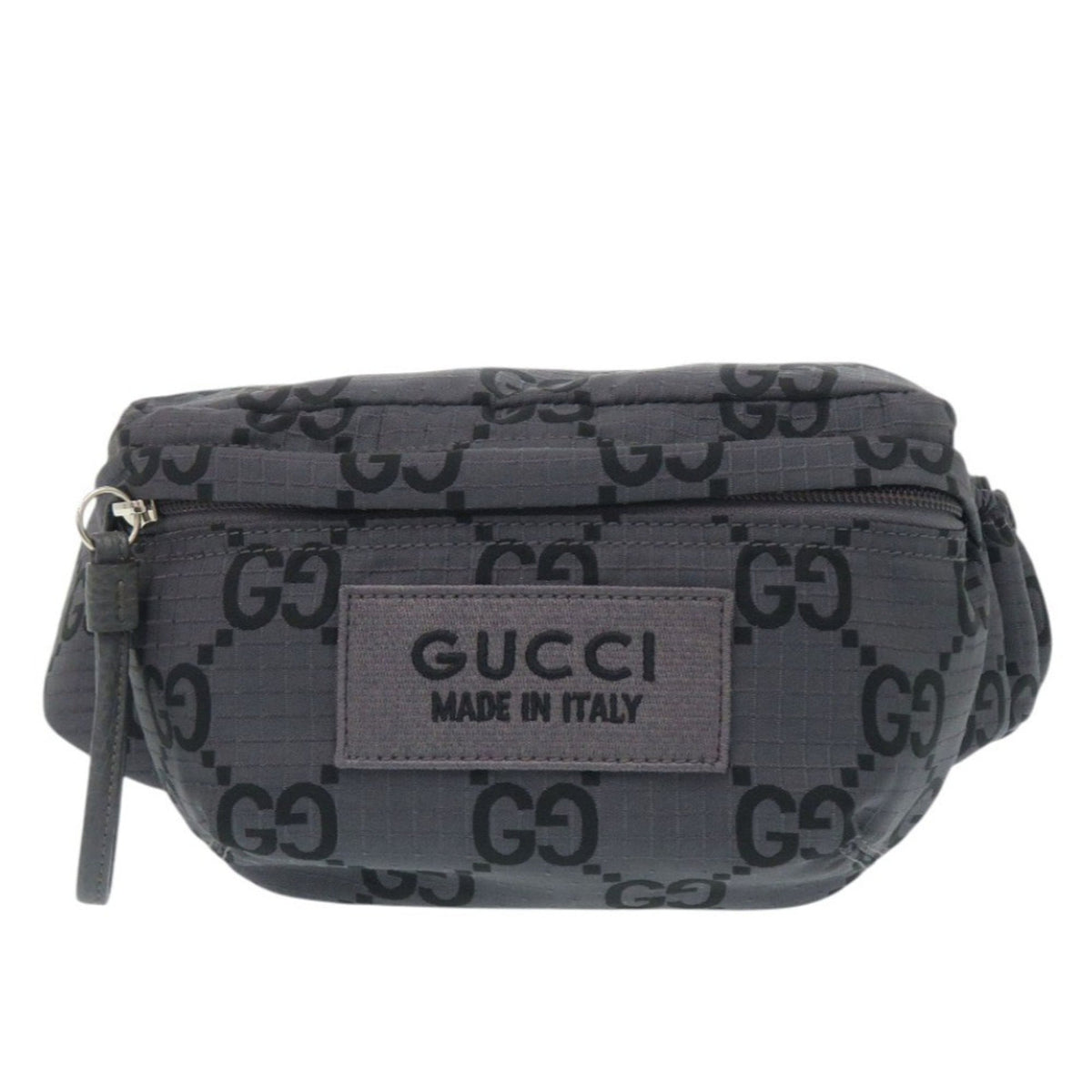 Gucci 767984 GG pattern nylon canvas gray bag, body waist bag 1083GUCCI — Like New