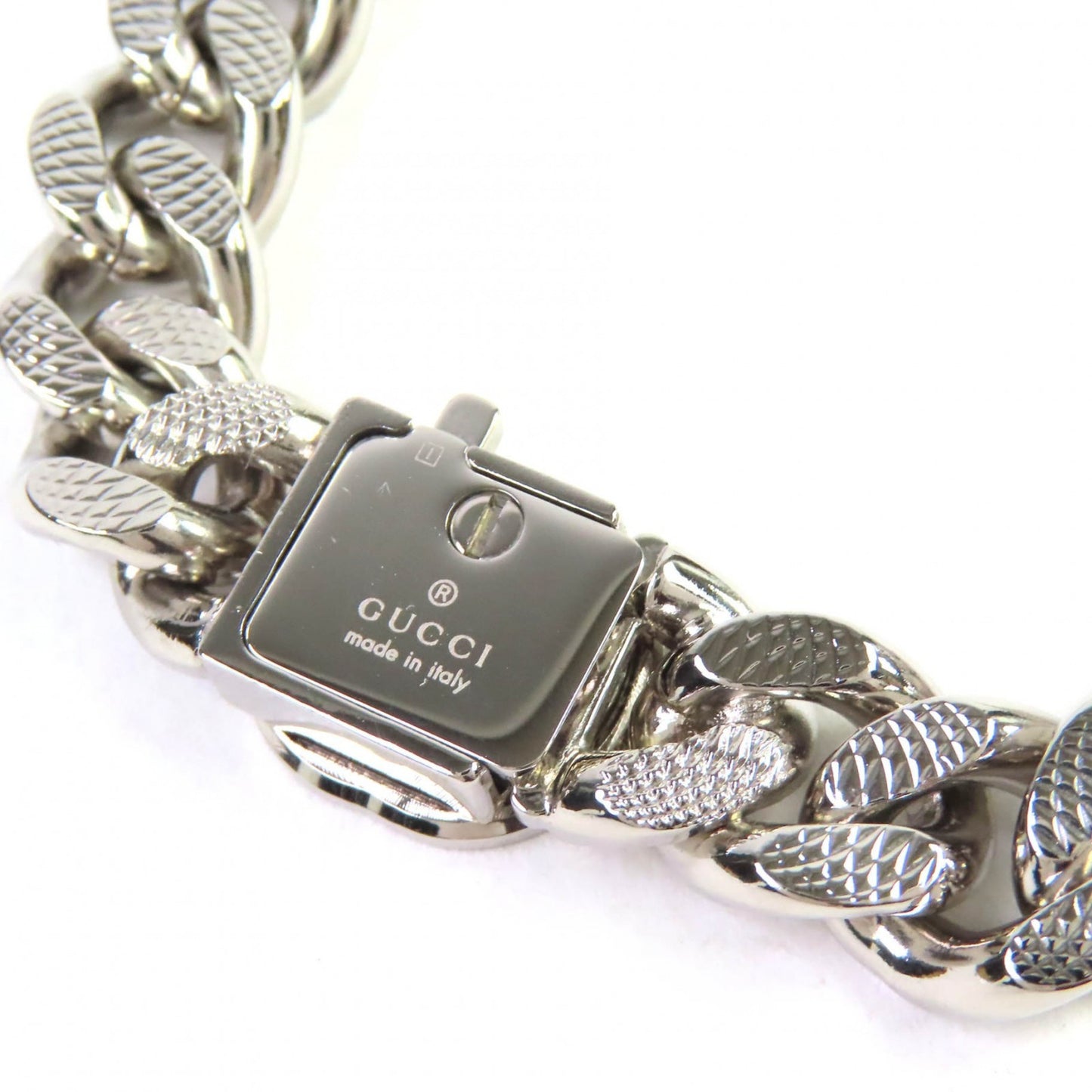 GUCCI 675769 Script Logo Choker with Interlocking G Necklace, Silver, Made in Italy, Women's