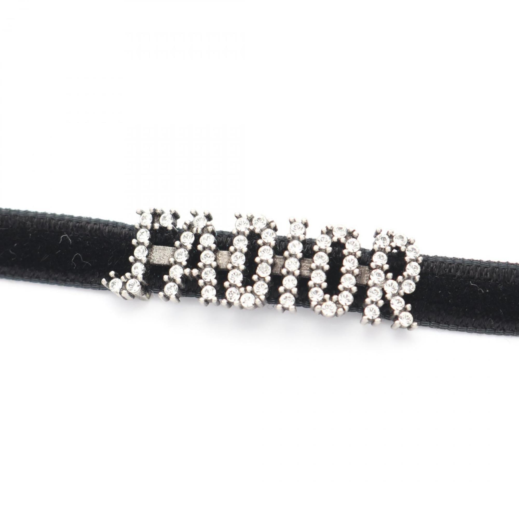 Christian Dior Dior J'ADIOR choker accessory, GP (gold-plated), fabric, women's, black and gold.