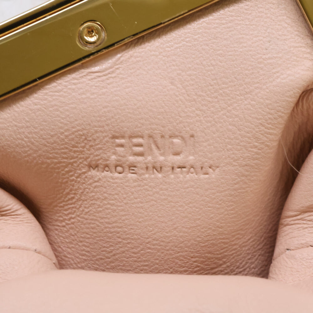 FENDI 7AS051 AL9E First Nano Fox Fur Chain Shoulder Pouch Bag Pink Women's — Like New