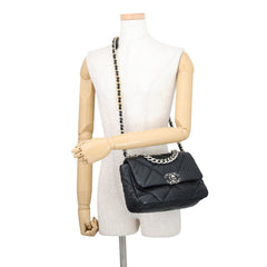 Chanel Chain Shoulder Bag CHANEL19 Flap Coco Mark Lambskin AS1160 CHANEL Black 19 Handbag Women's — Like New