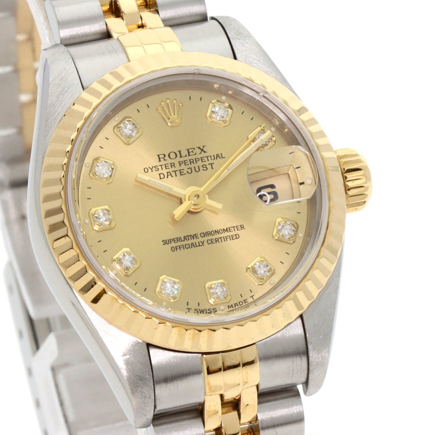 Rolex 69173G Datejust 10P Diamond Watch Stainless Steel SSxK18YG Ladies ROLEX