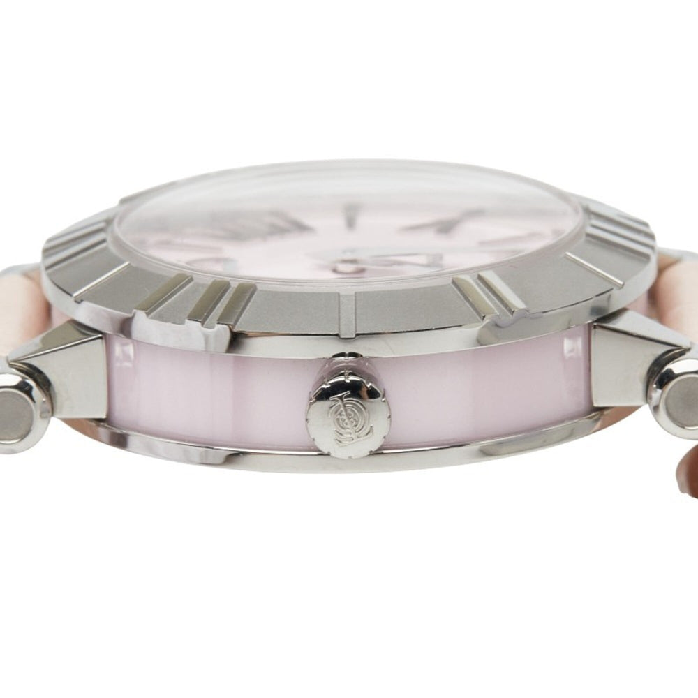 Tiffany & Co. Atlas Watch Z1300.11.11A31A41A Quartz Pink Dial Stainless Steel Leather Ceramic Ladies' — Very Good