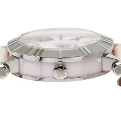 Tiffany & Co. Atlas Watch Z1300.11.11A31A41A Quartz Pink Dial Stainless Steel Leather Ceramic Ladies' — Very Good