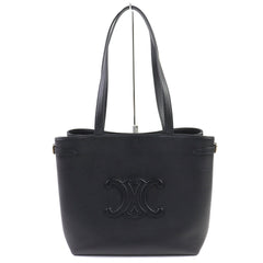 CELINE 11685 Cabas Anais Triomphe Medium Leather Tote Bag (Can be carried on the shoulder) Black, Made in Italy, Women's — Like New