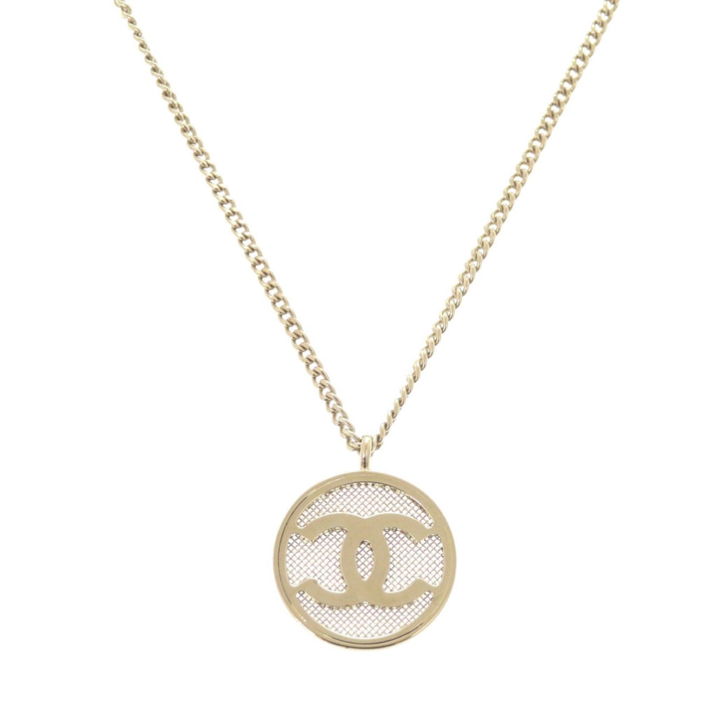 Excellent condition Chanel Coco Mark GP Gold Necklace 0756 CHANEL