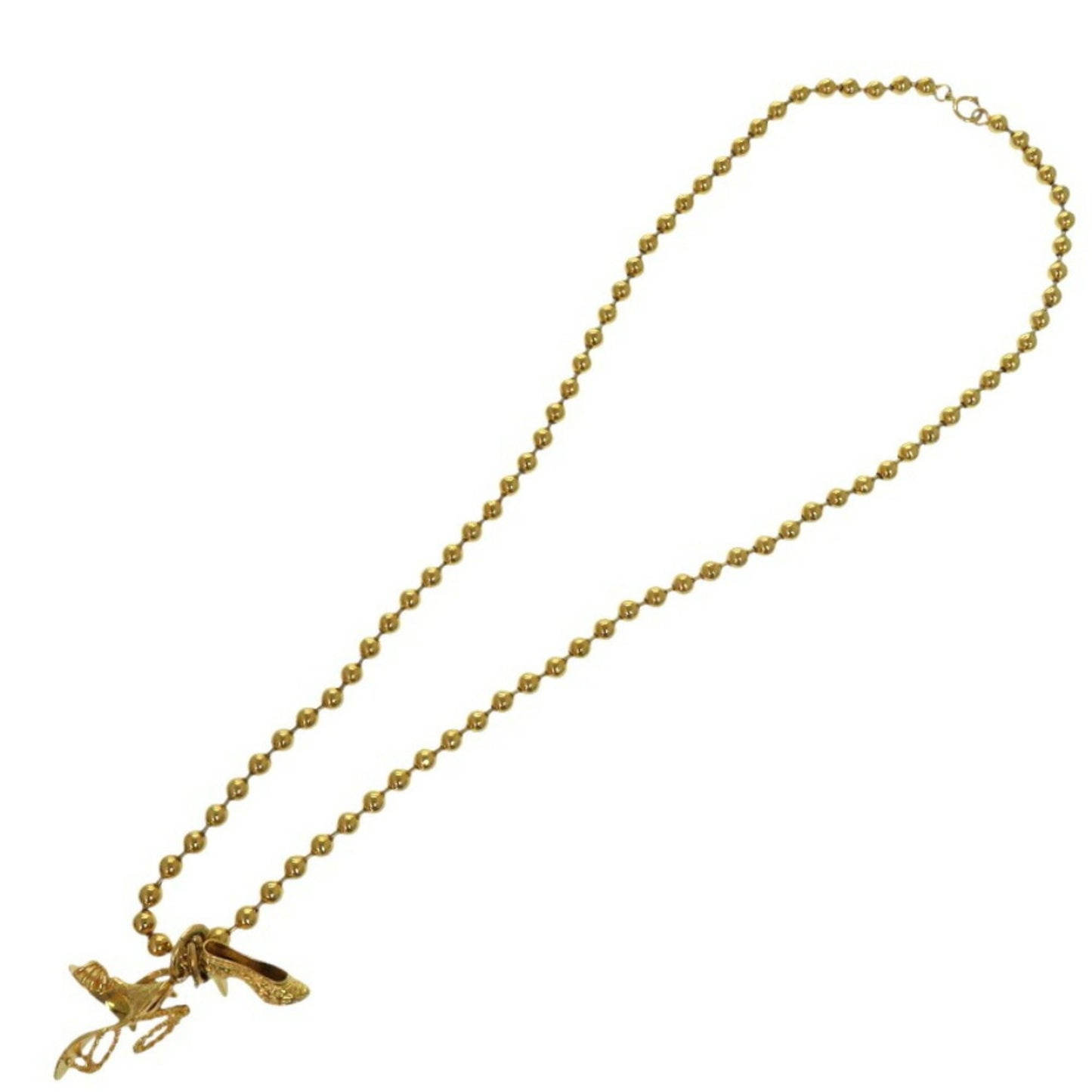 Salvatore Ferragamo long heel necklace in GP gold, 1348.