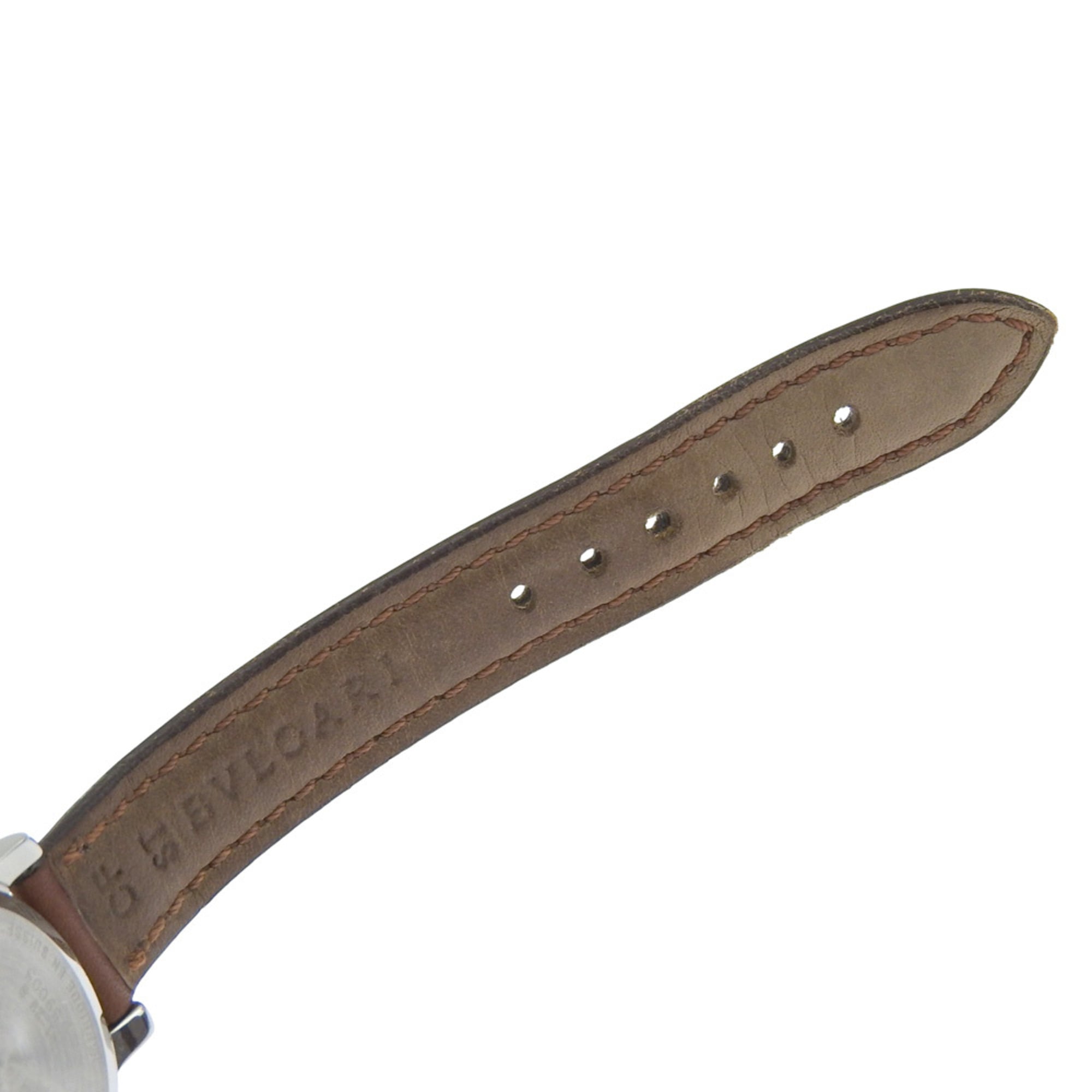 Bulgari BVLGARI Solo Tempo Watch ST29SL Stainless Steel x Leather Quartz Analog Bronze Dial Women's — Very Good