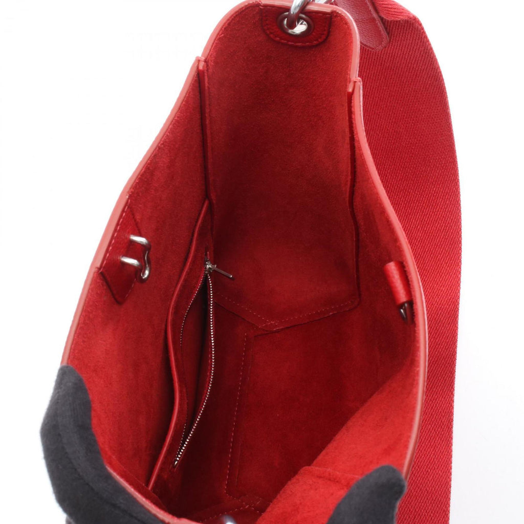 Celine Sangle Bucket Small Shoulder Bag, Leather, Women's, Red