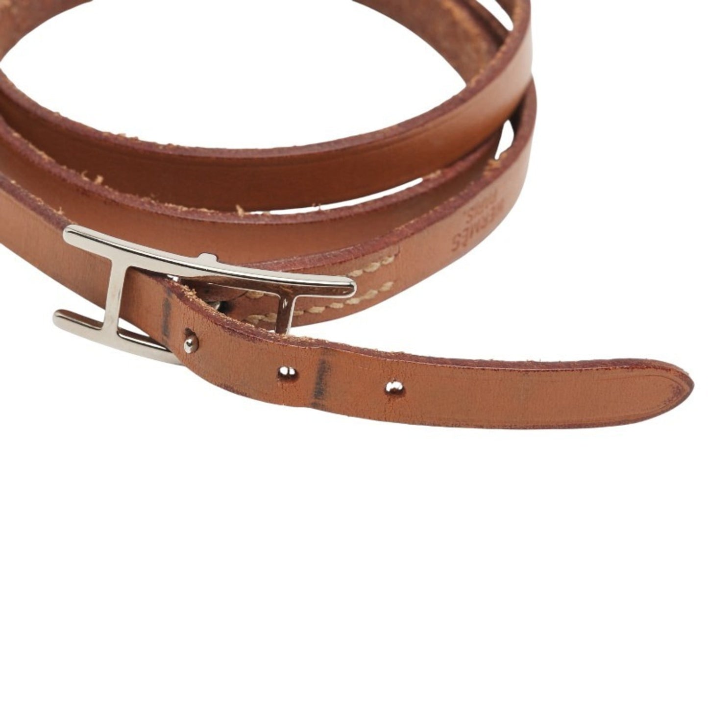 Hermes Api 3 Bracelet, 3-Row Brown Leather, Women's, HERMES