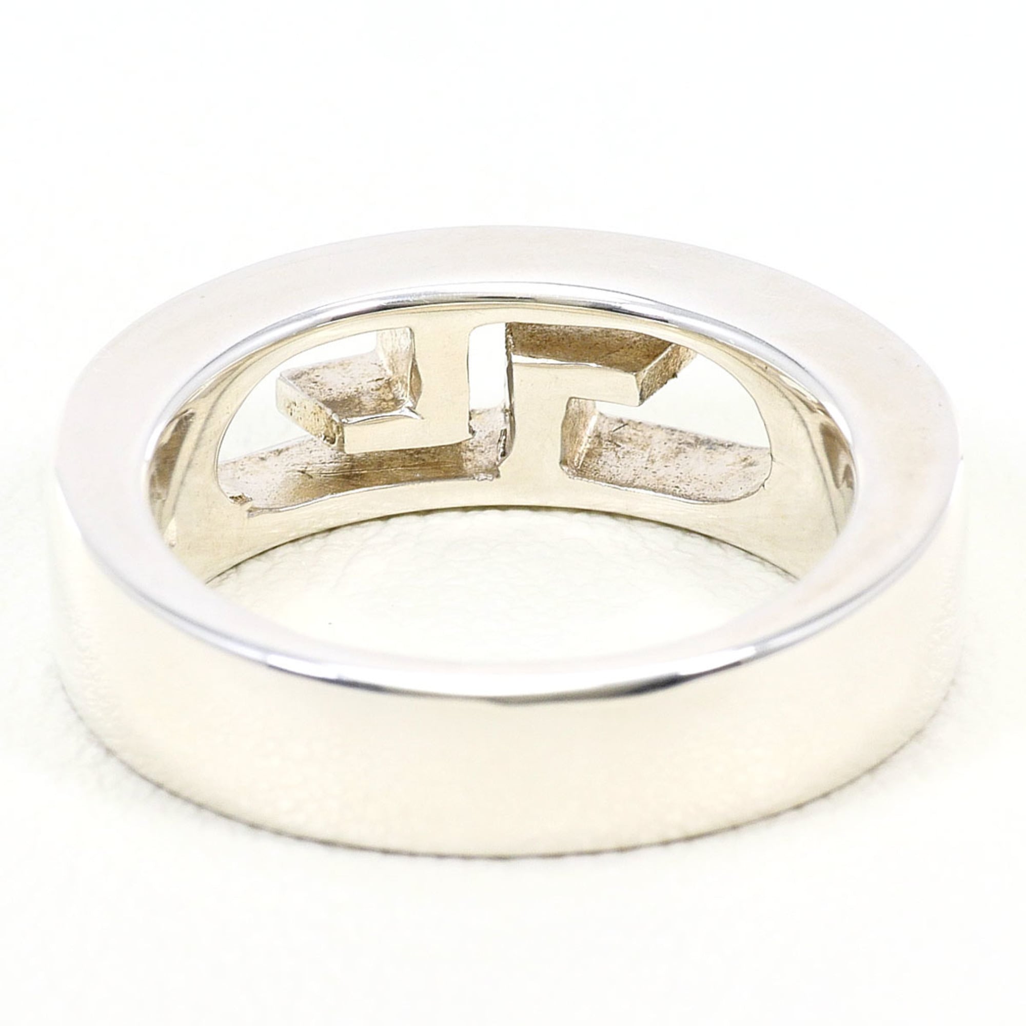 Gucci Double G Logo Silver Ring, Total Weight 6.2g, Like New Condition — Like New