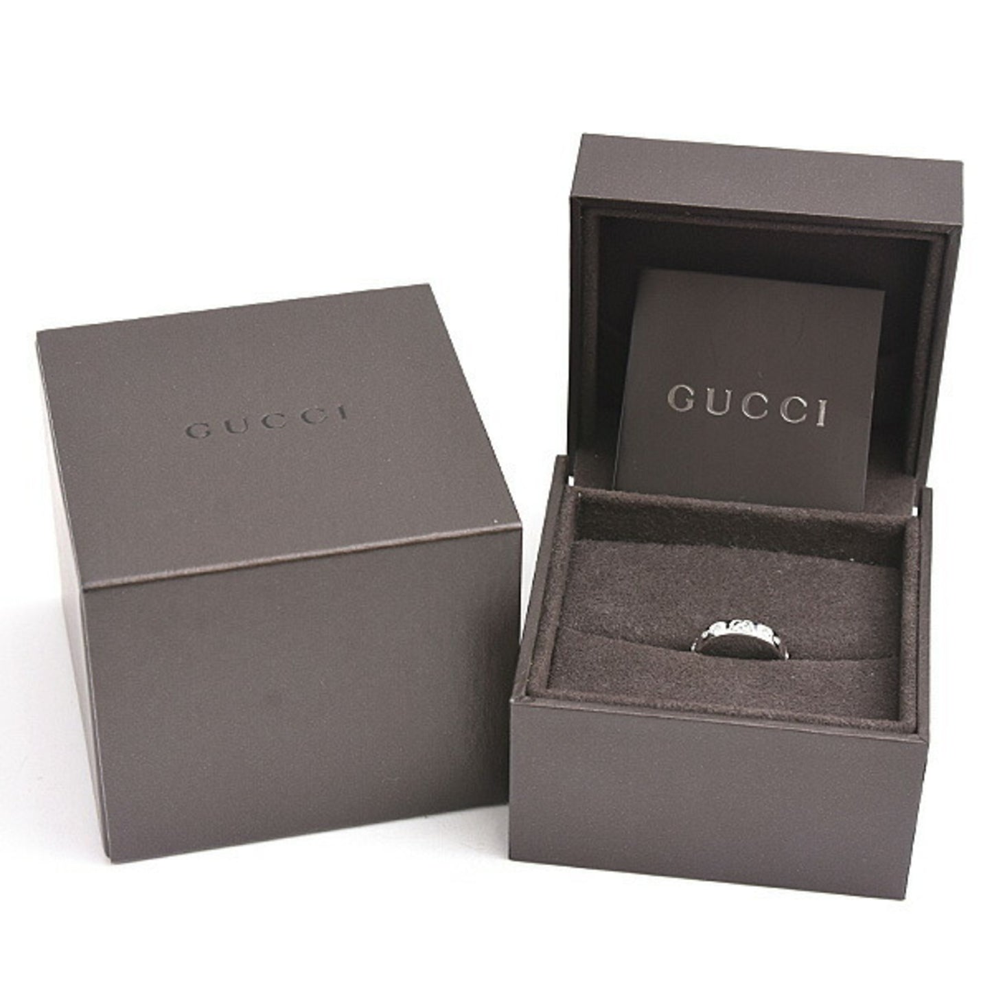 Gucci Ring for Women Icon Amour Heart 10P Diamond 11 White Gold GUCCI 750WG