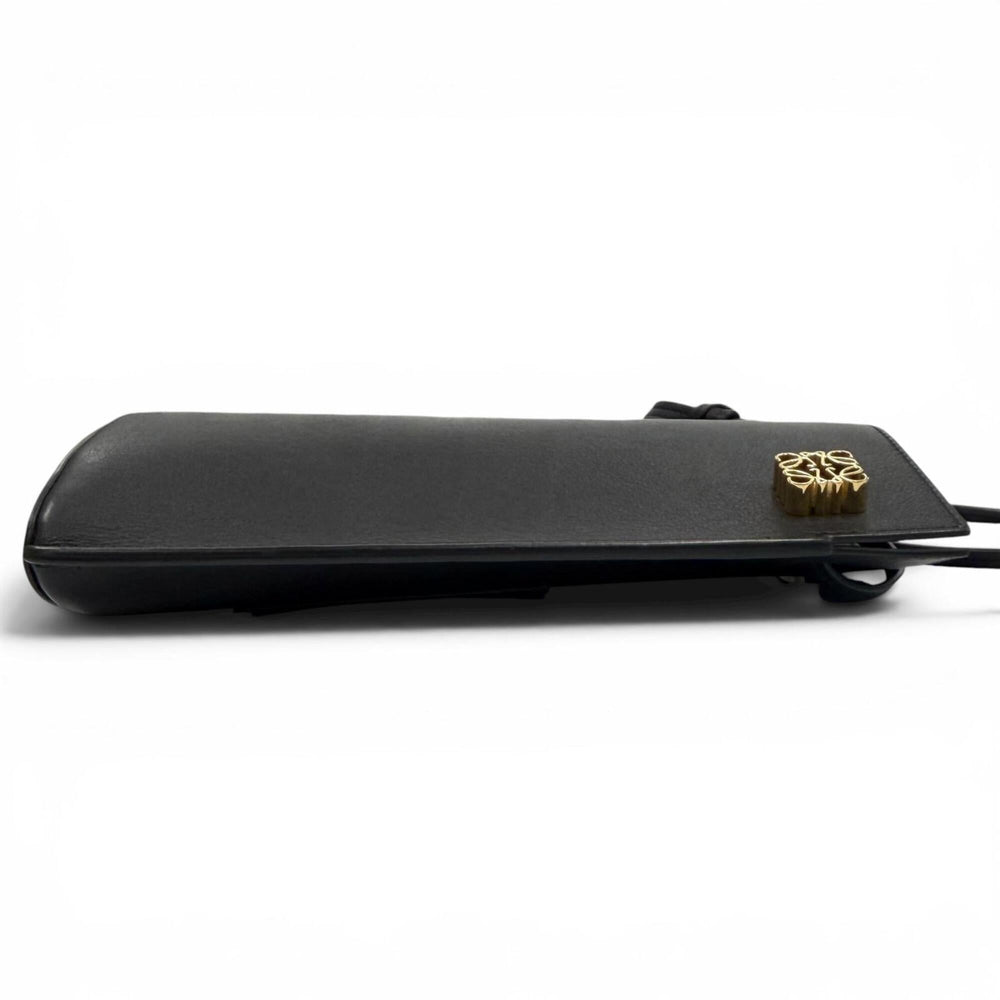 LOEWE C630R12X01 Classic Calfskin Dice Pocket Anagram Shoulder Bag, Black, Made in Spain, Women's, with Dust Bag — Like New