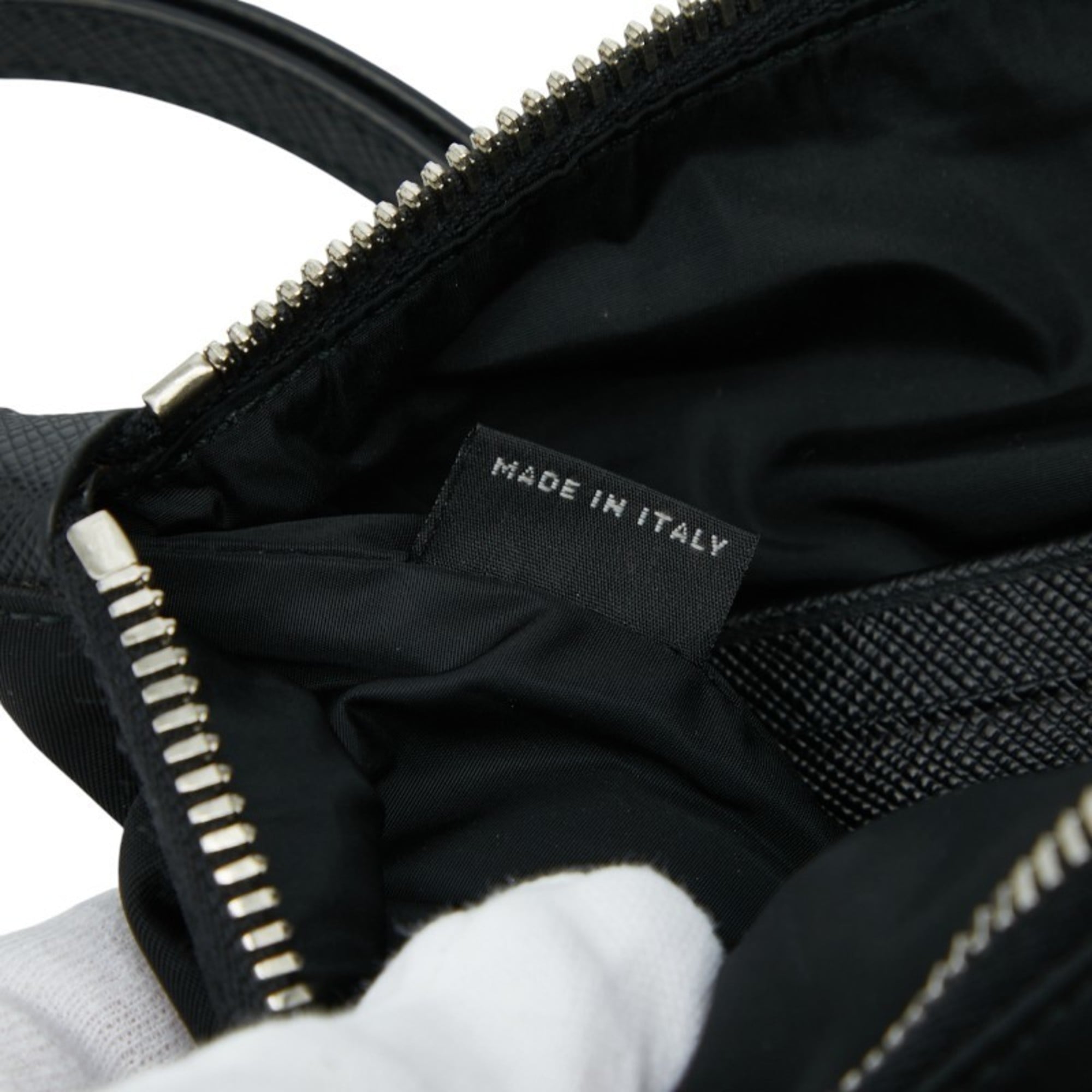 Prada Monkey Robot Clutch Bag, Second Black, Multicolored Nylon, Saffiano Leather, Men's PRADA